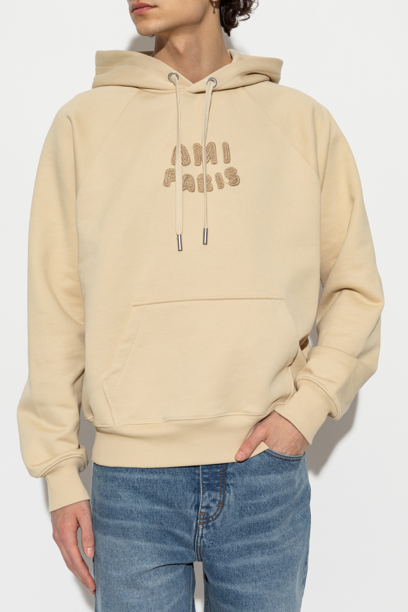 Beige Sweatshirt with logo Ami Alexandre Mattiussi - Vitkac